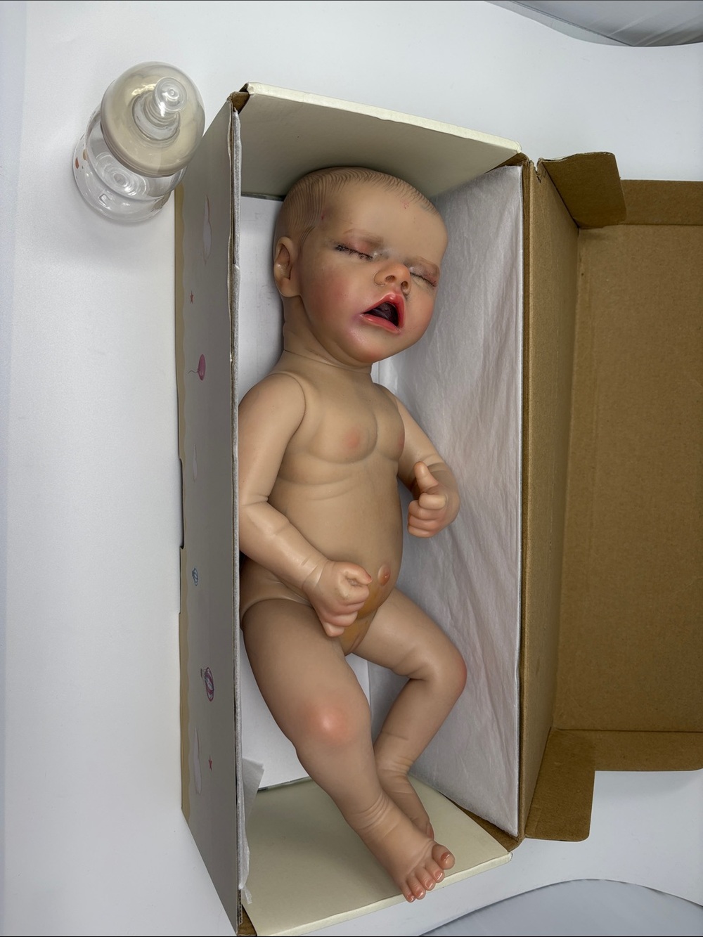 Reborn Sleeping Baby Doll - Beige Skin Tone with Pink Lips